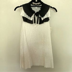 Banana Republic sleeveless ruffle neck gauze blouse